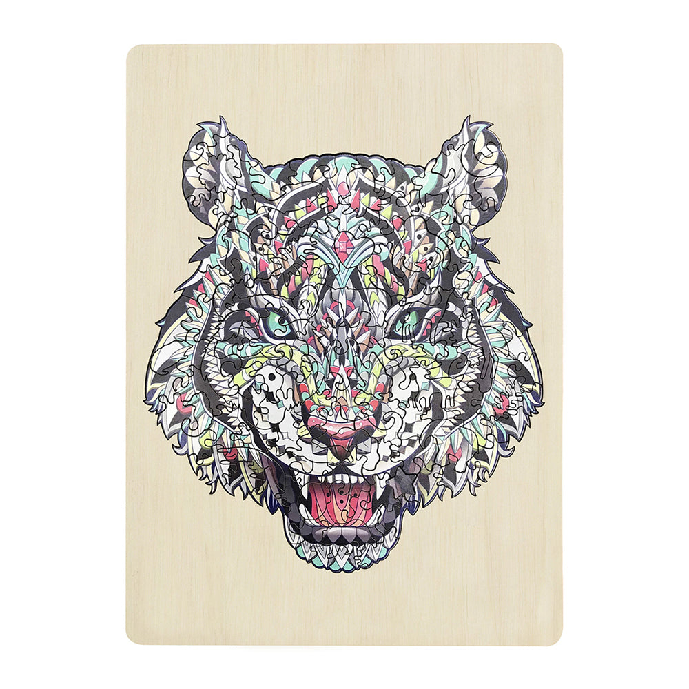 132pc Puzzle Master Series-1 Wooden Jigsaw w/ Stand Set Kids 8y+ Tiger