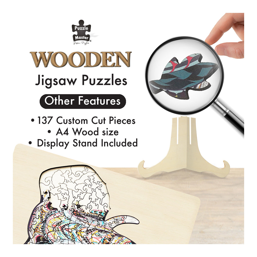 137pc Puzzle Master Series-1 Wooden Jigsaw w/ Stand Set Kids 8y+ Elephant