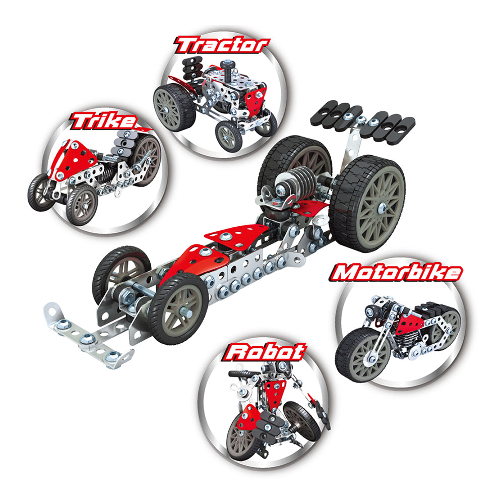 200pc Construct IT DIY 5-in-1 Multi Vehicle Toy w/ Tools Kit Kids 8y+