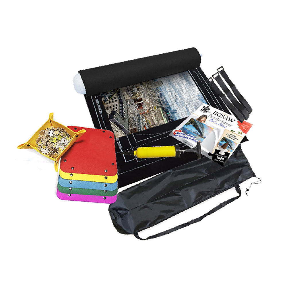 12pc Puzzle Master Mat/Tray/Pump/Tube/Strap/Bag Puzzle Accessories Kit