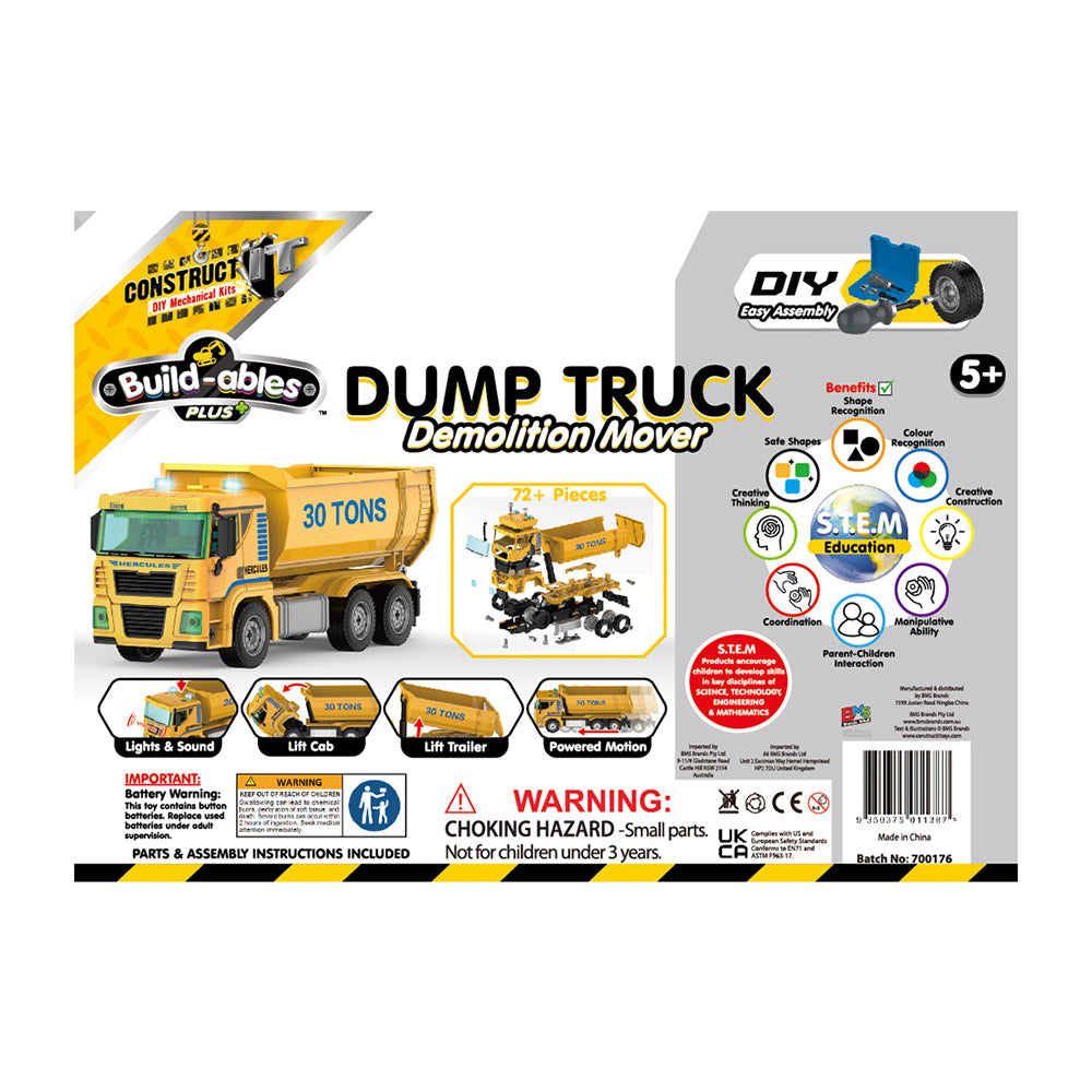 72pc Construct IT Buildables Dump Truck DIY Toy Set w/ Case Kids 5+