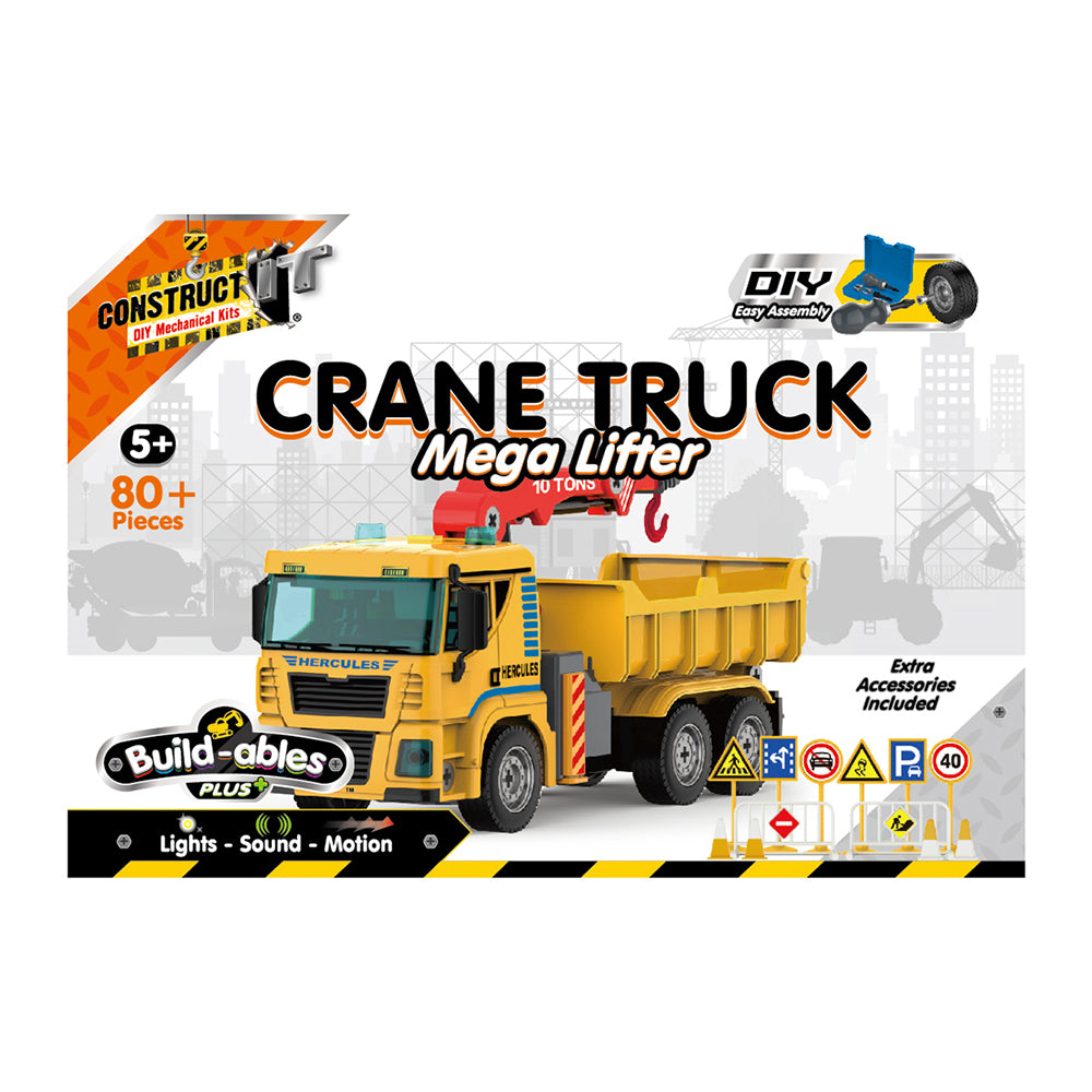 80pc Construct IT Buildables Crane Truck DIY Toy Set w/ Case Kids 5+