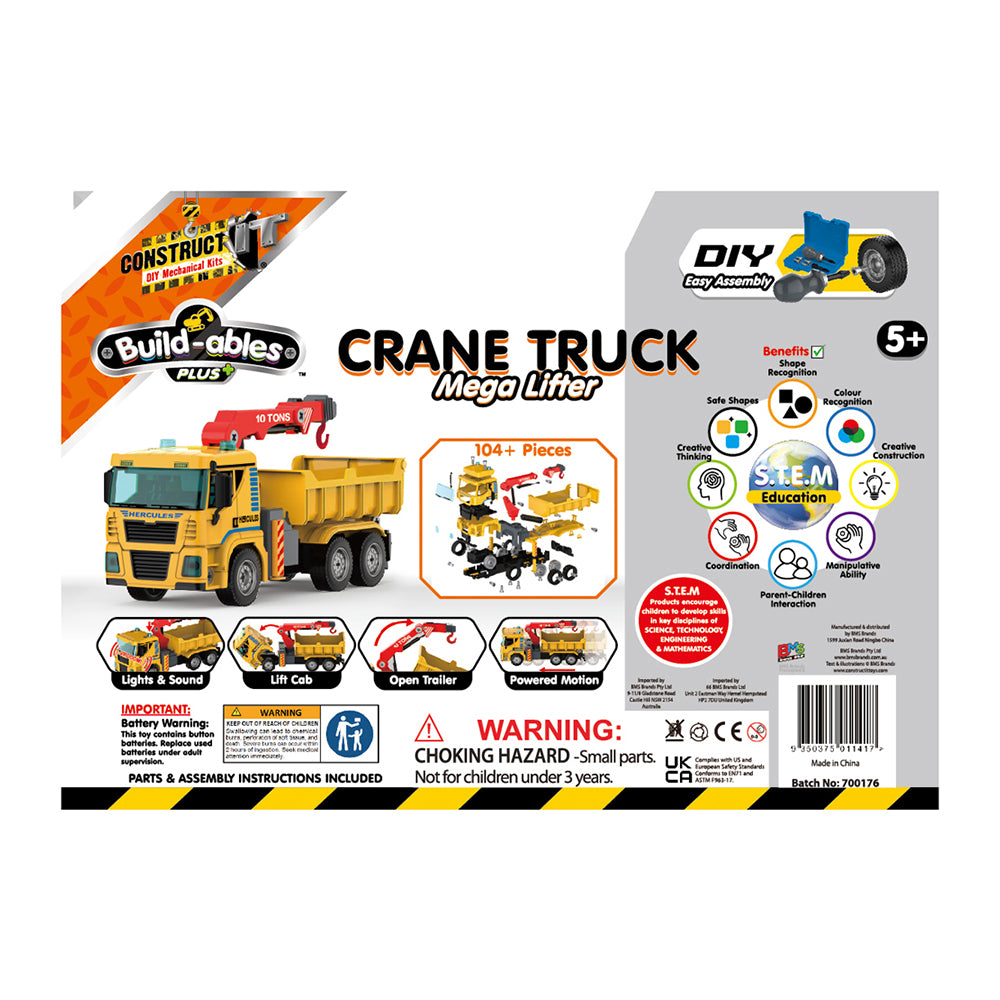 80pc Construct IT Buildables Crane Truck DIY Toy Set w/ Case Kids 5+