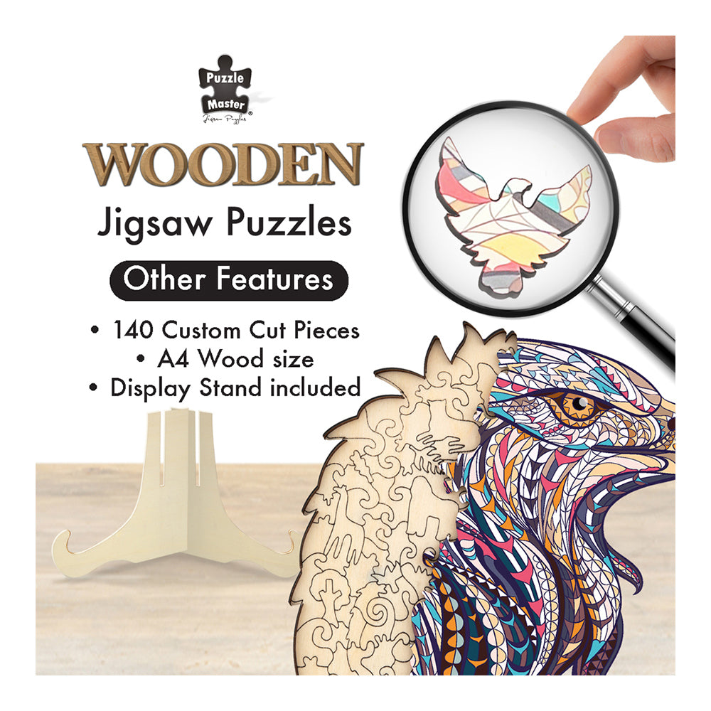 127pc Puzzle Master Series-2 Wooden Jigsaw w/ Stand Set Kids 8y+ Eagle