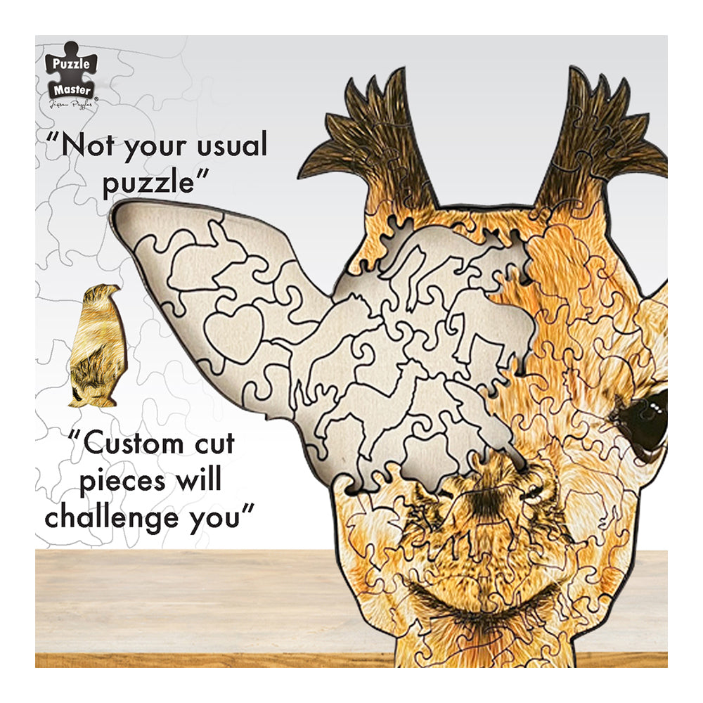 128pc Puzzle Master Series-3 Wooden Jigsaw w/ Stand Set Kids 8y+ Giraffe