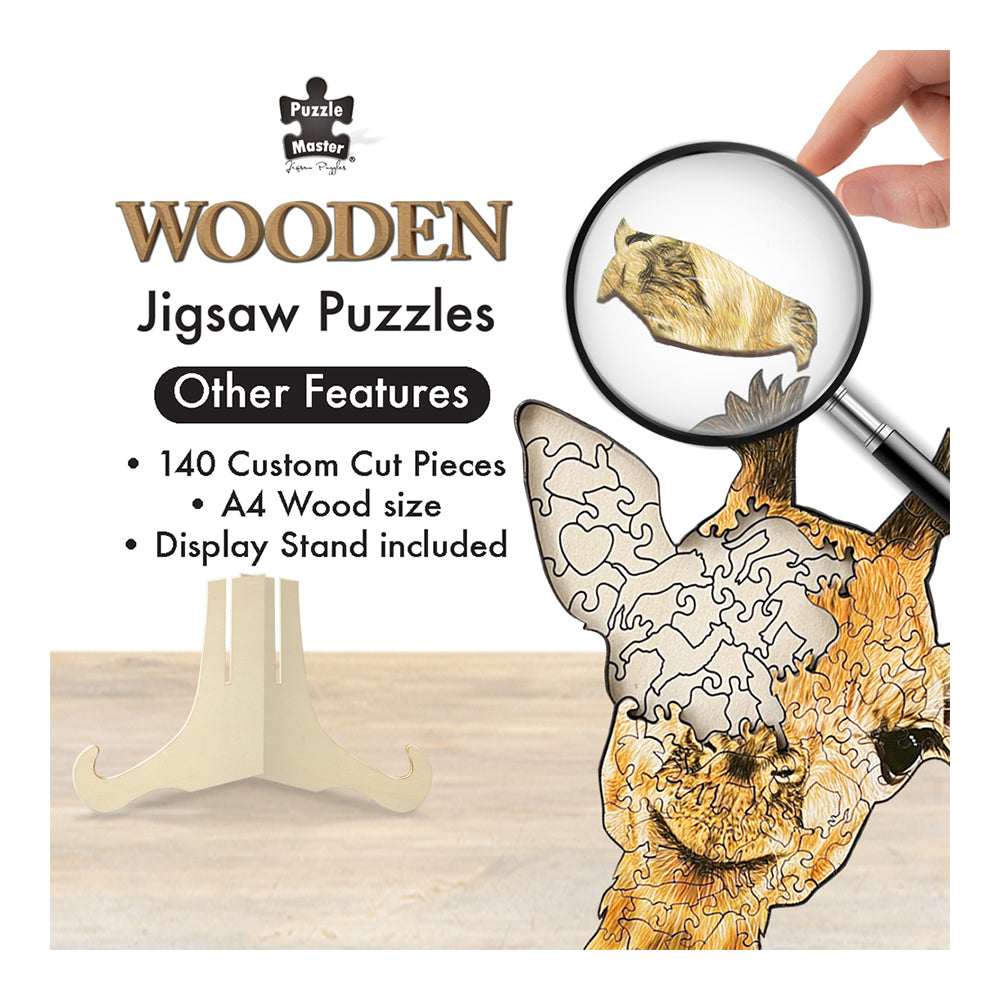 128pc Puzzle Master Series-3 Wooden Jigsaw w/ Stand Set Kids 8y+ Giraffe