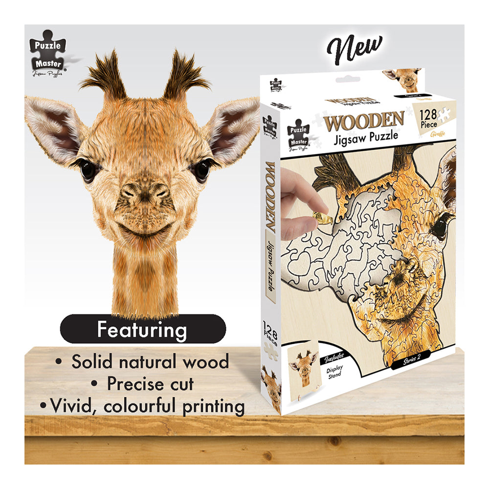 128pc Puzzle Master Series-3 Wooden Jigsaw w/ Stand Set Kids 8y+ Giraffe