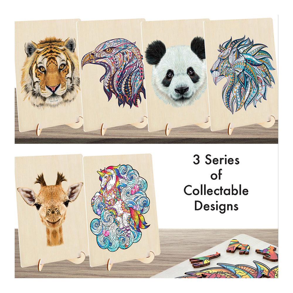 128pc Puzzle Master Series-3 Wooden Jigsaw w/ Stand Set Kids 8y+ Giraffe