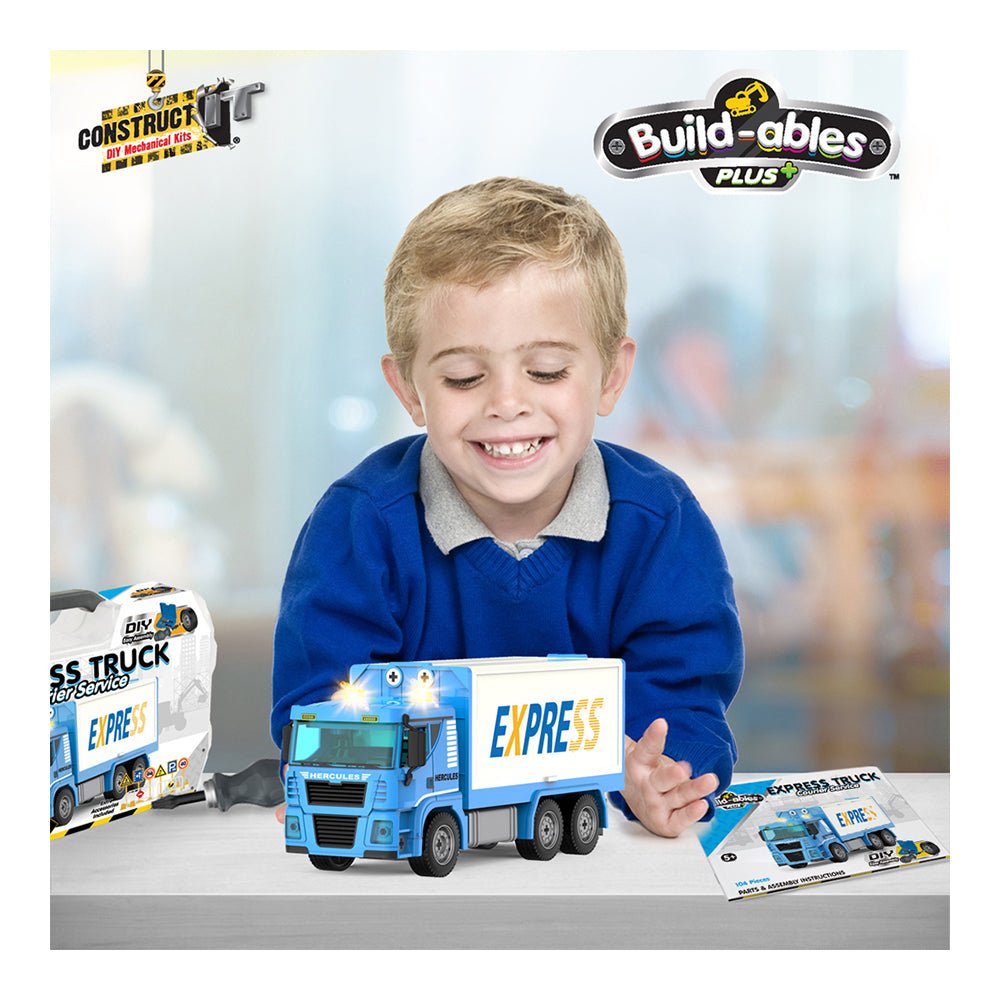 80pc Construct IT Buildables Express Truck DIY Toy Set w/ Case Kids 5+