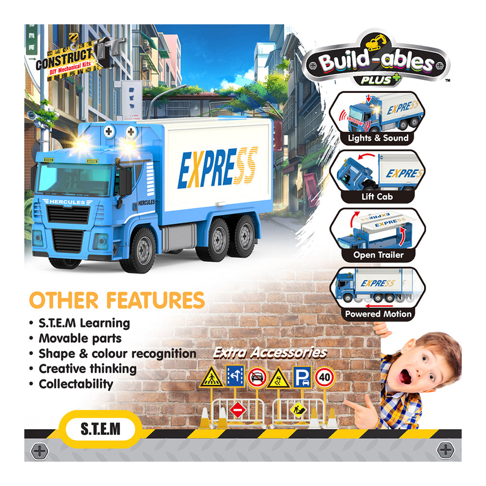 80pc Construct IT Buildables Express Truck DIY Toy Set w/ Case Kids 5+