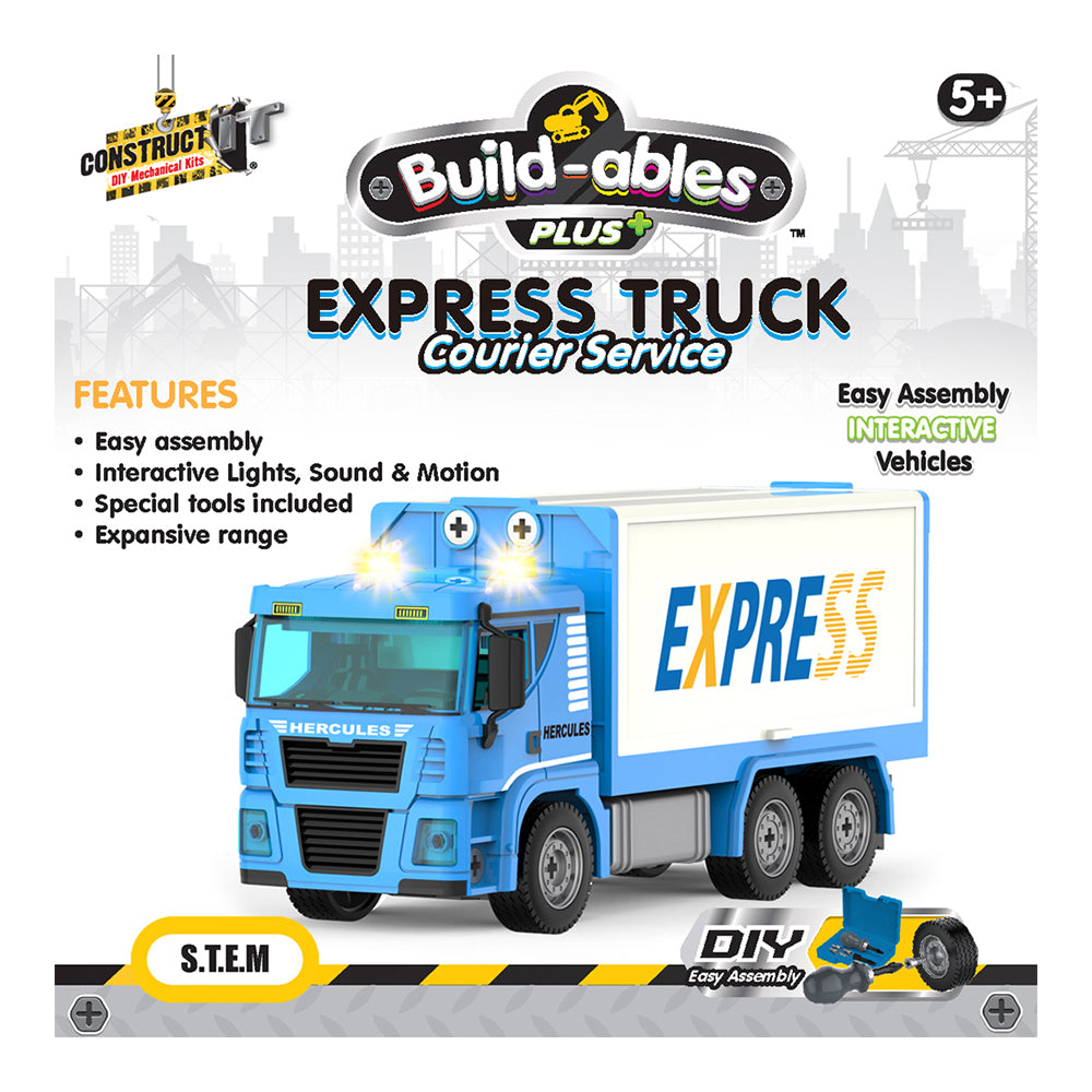 80pc Construct IT Buildables Express Truck DIY Toy Set w/ Case Kids 5+