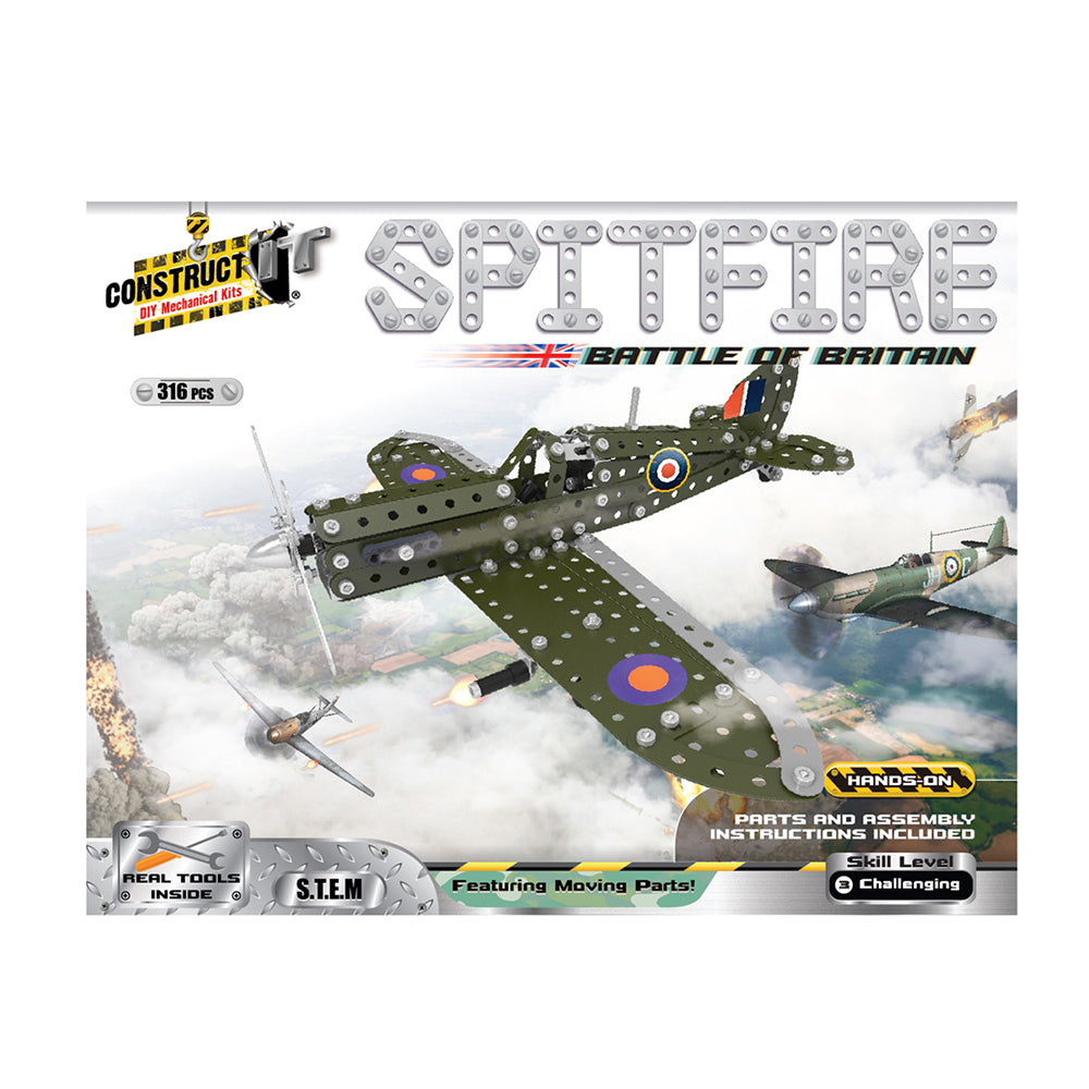 316pc Construct IT DIY Spitfire Toy w/ Tools Kit Kids 8y+