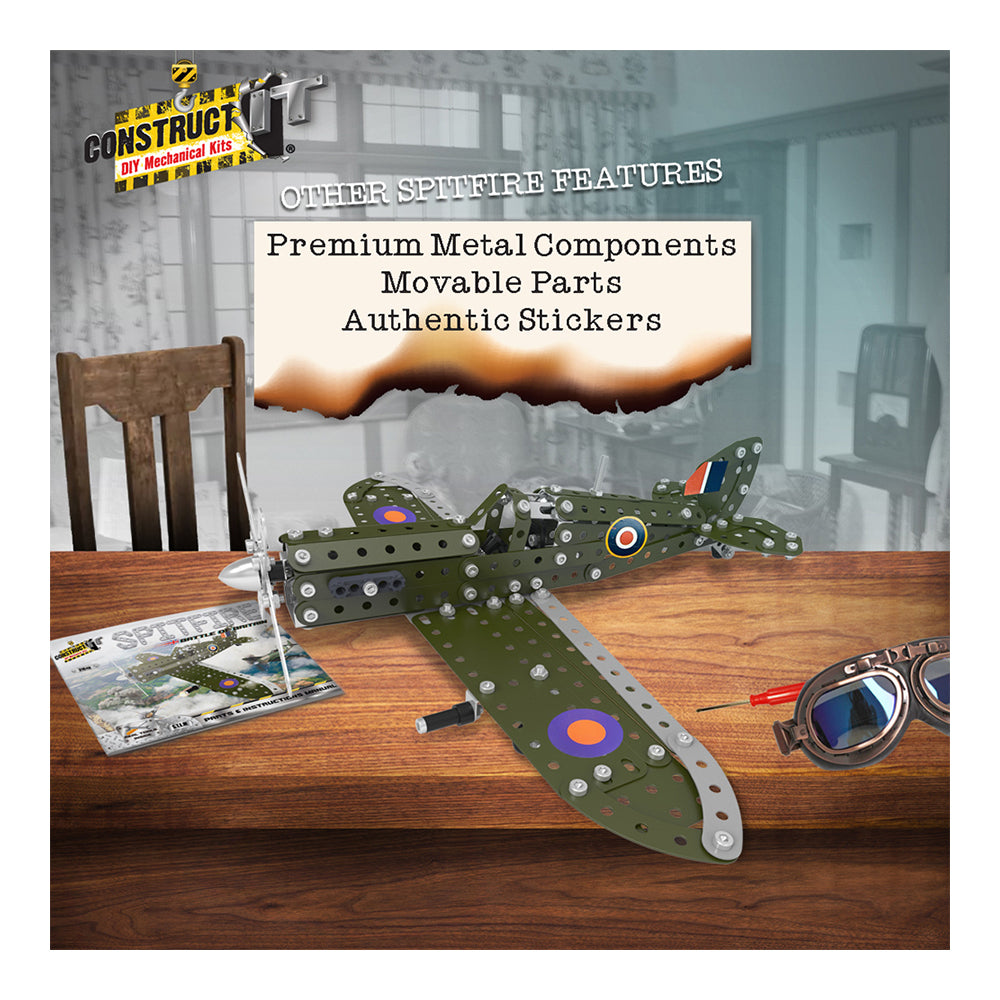 316pc Construct IT DIY Spitfire Toy w/ Tools Kit Kids 8y+