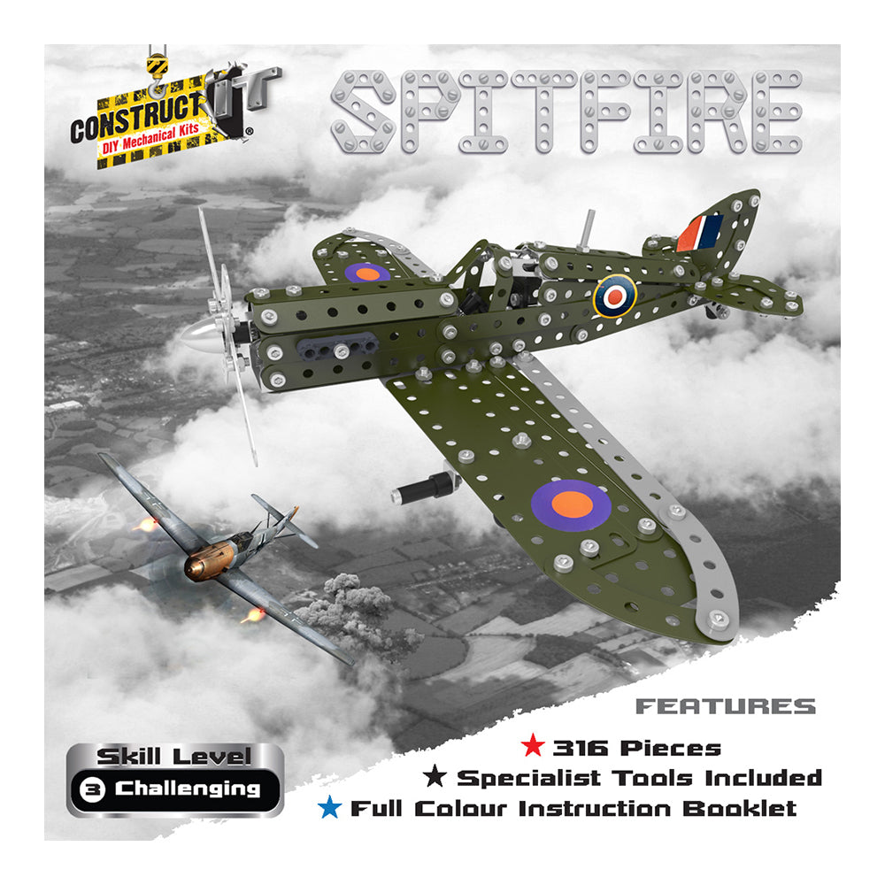 316pc Construct IT DIY Spitfire Toy w/ Tools Kit Kids 8y+