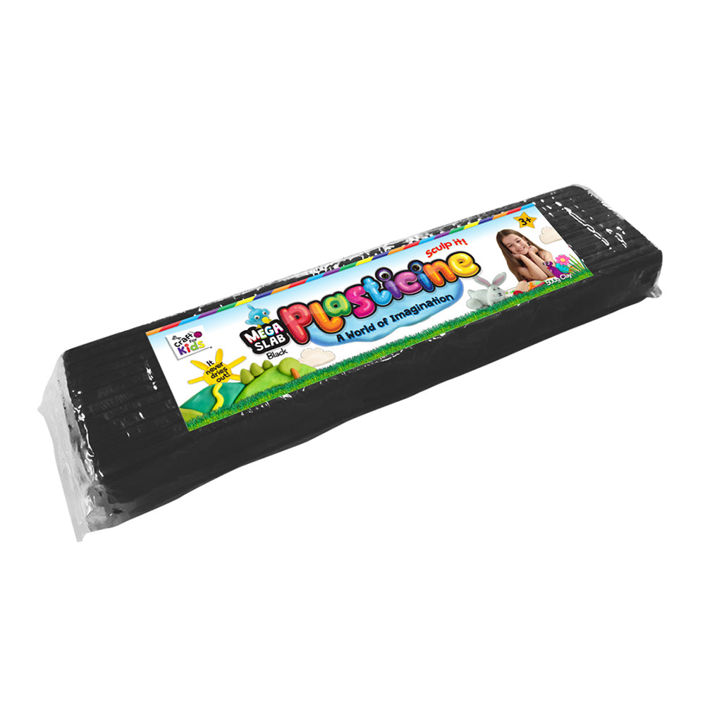 Craft For Kids Mega Slab Plasticine 500g Clay Block Black 3y+