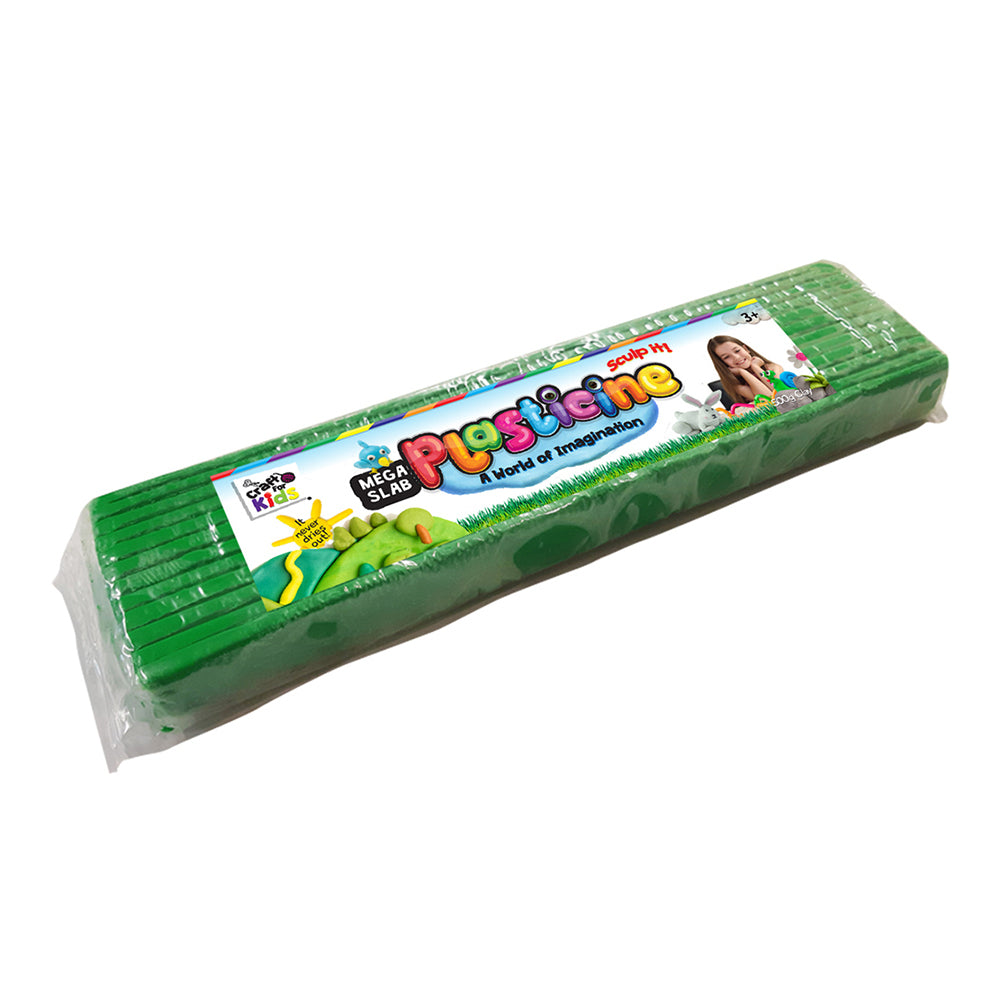 Craft For Kids Mega Slab Plasticine 500g Clay Block Green 3y+