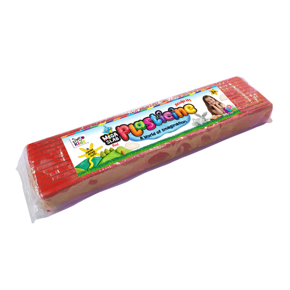 Craft For Kids Mega Slab Plasticine 500g Clay Block Red 3y+