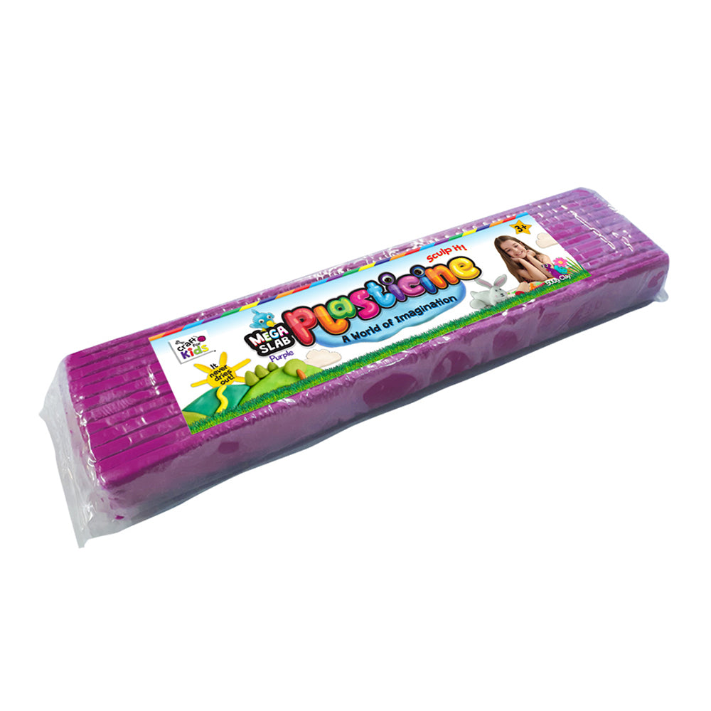 Craft For Kids Mega Slab Plasticine 500g Clay Block Purple 3y+