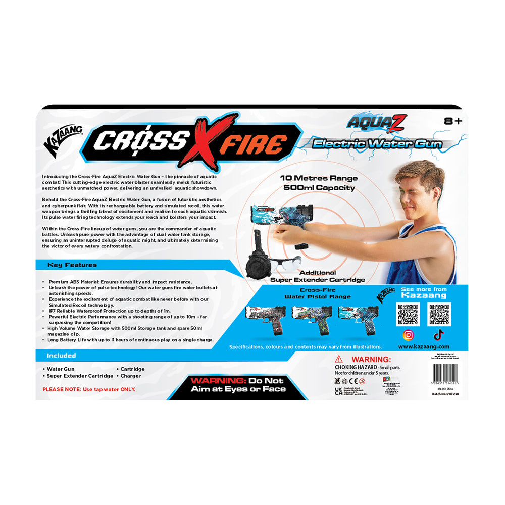 4pc Kazaang Cross Fire The Beast Water Gun/Charger/Cartridge Set Kids 8+