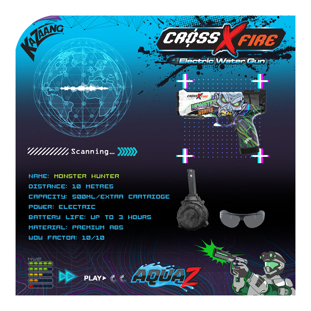 4pc Kazaang Cross Fire Monster Hunter Water Gun/Charger Set Kids 8+