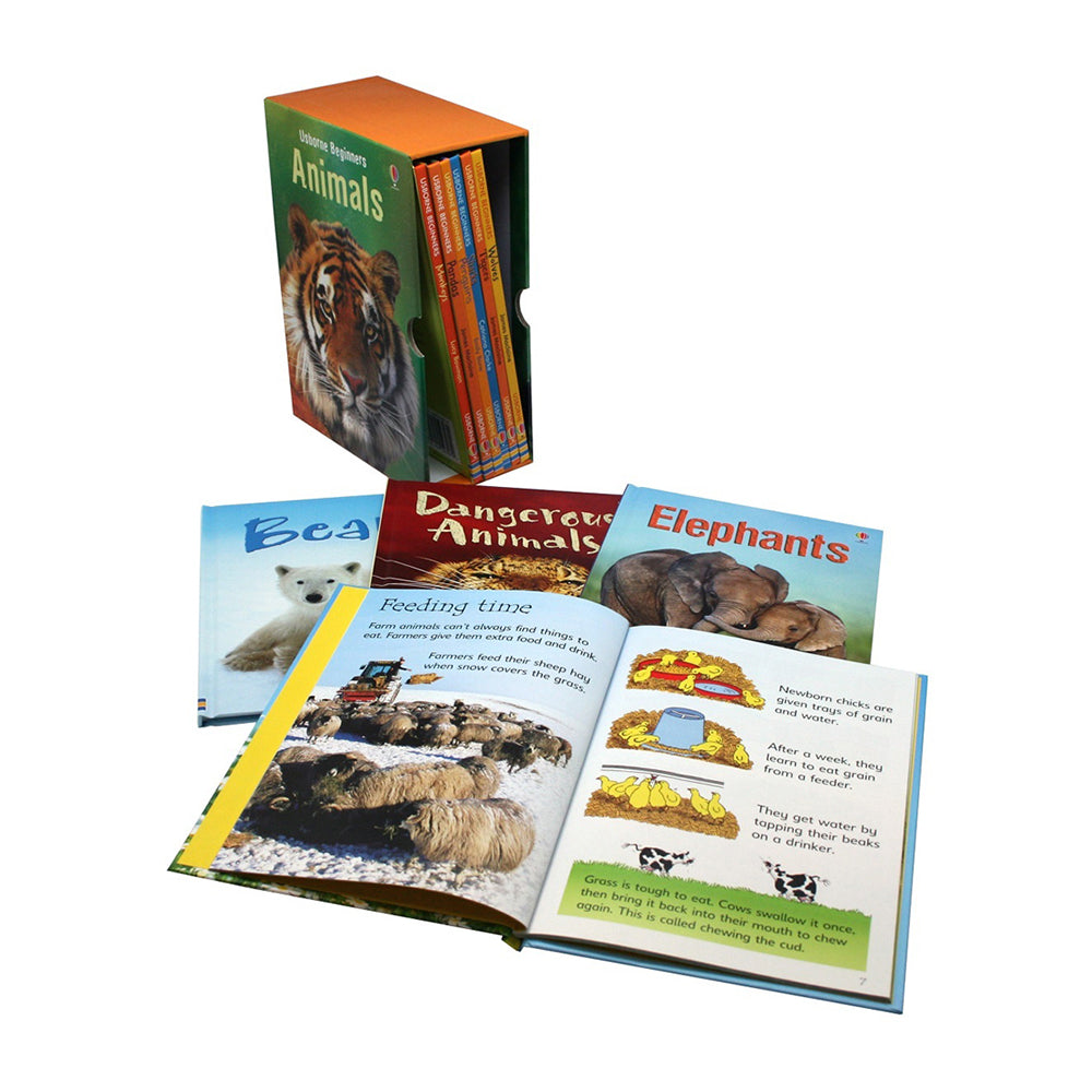 10pc Usborne Beginners Animals Book Kids Collection Set 8y+