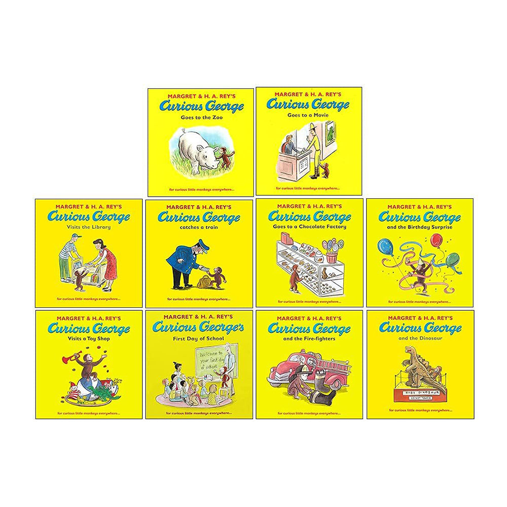 10pc Walker Curious George Kids Story Book Collection 3y+