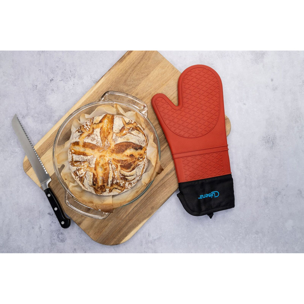 Cuisena Silicone & Fabric Kitchen Oven Glove - Red