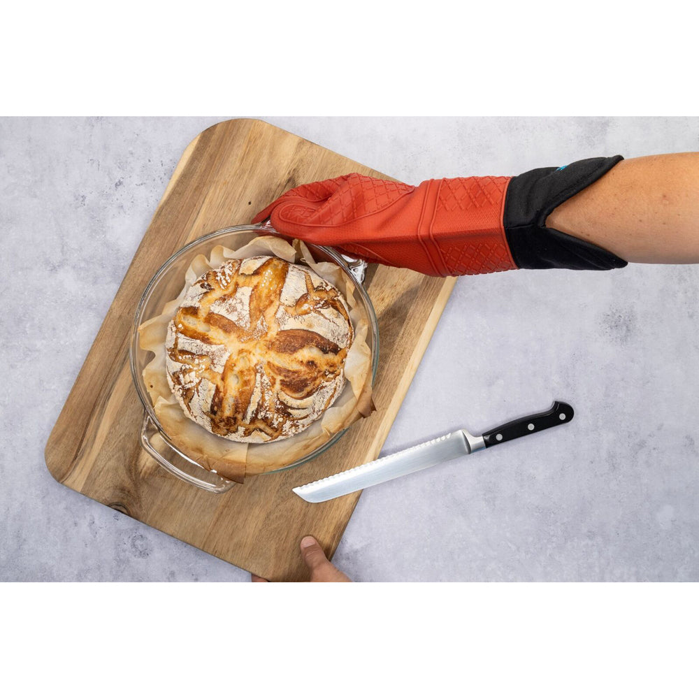 Cuisena Silicone & Fabric Kitchen Oven Glove - Red