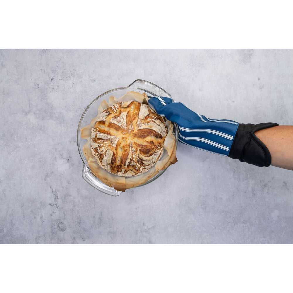 Cuisena Silicone & Fabric Oven Glove - Blue Stripe