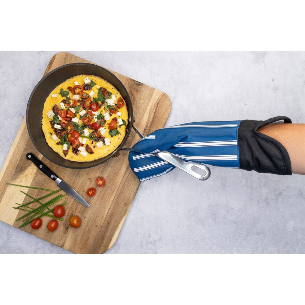 Cuisena Silicone & Fabric Oven Glove - Blue Stripe