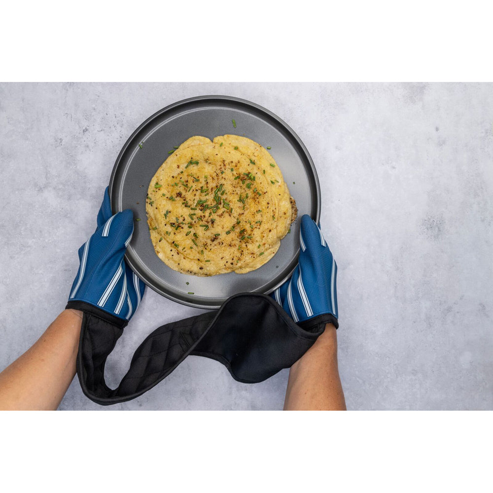 Cuisena Silicone & Fabric Double Glove - Blue Stripe