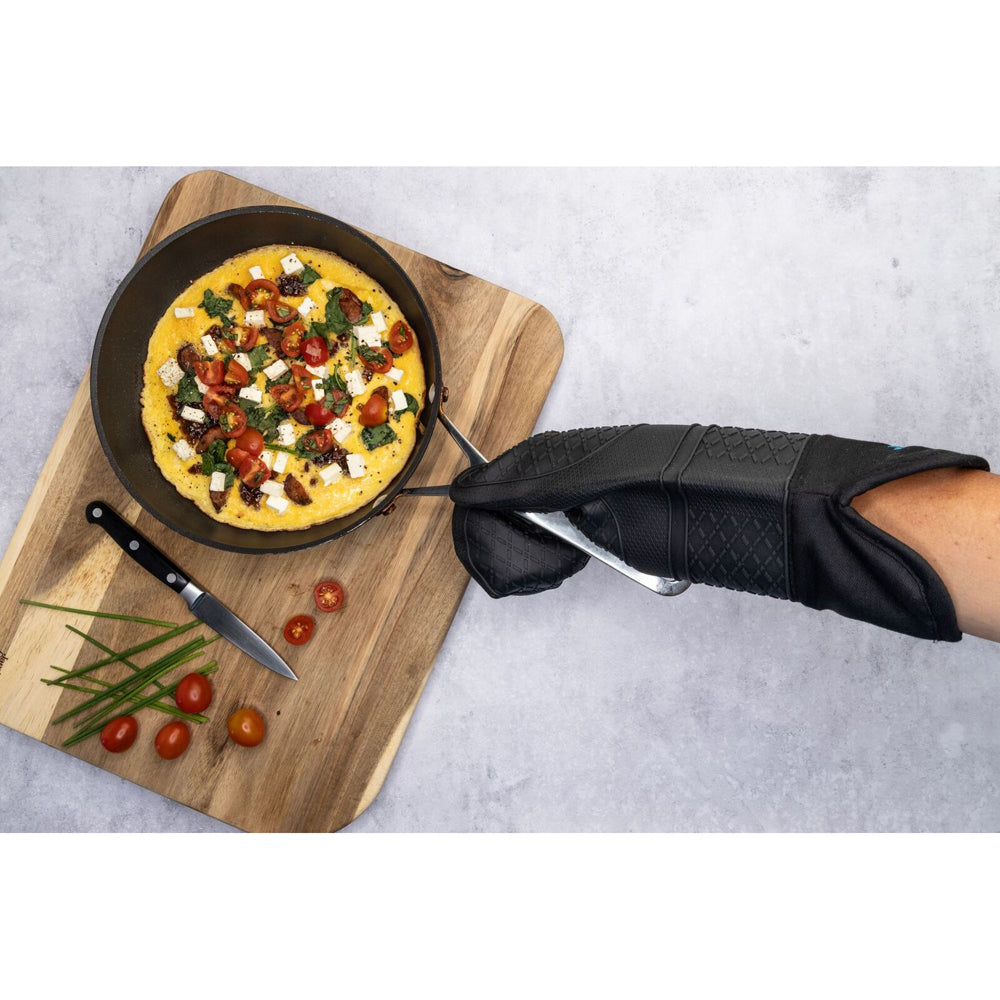 Cuisena Silicone & Fabric Kitchen Oven Glove - Black