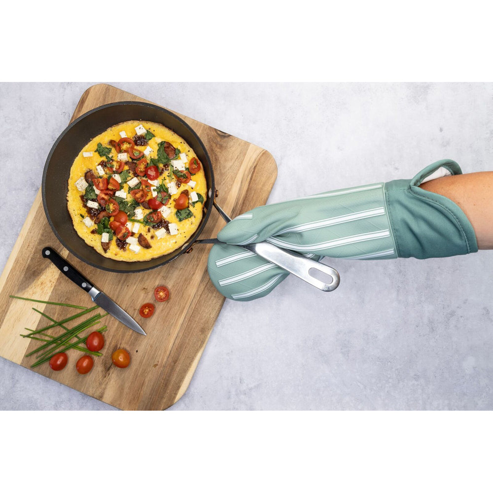 Cuisena Silicone & Fabric Oven Glove Stripe - Green