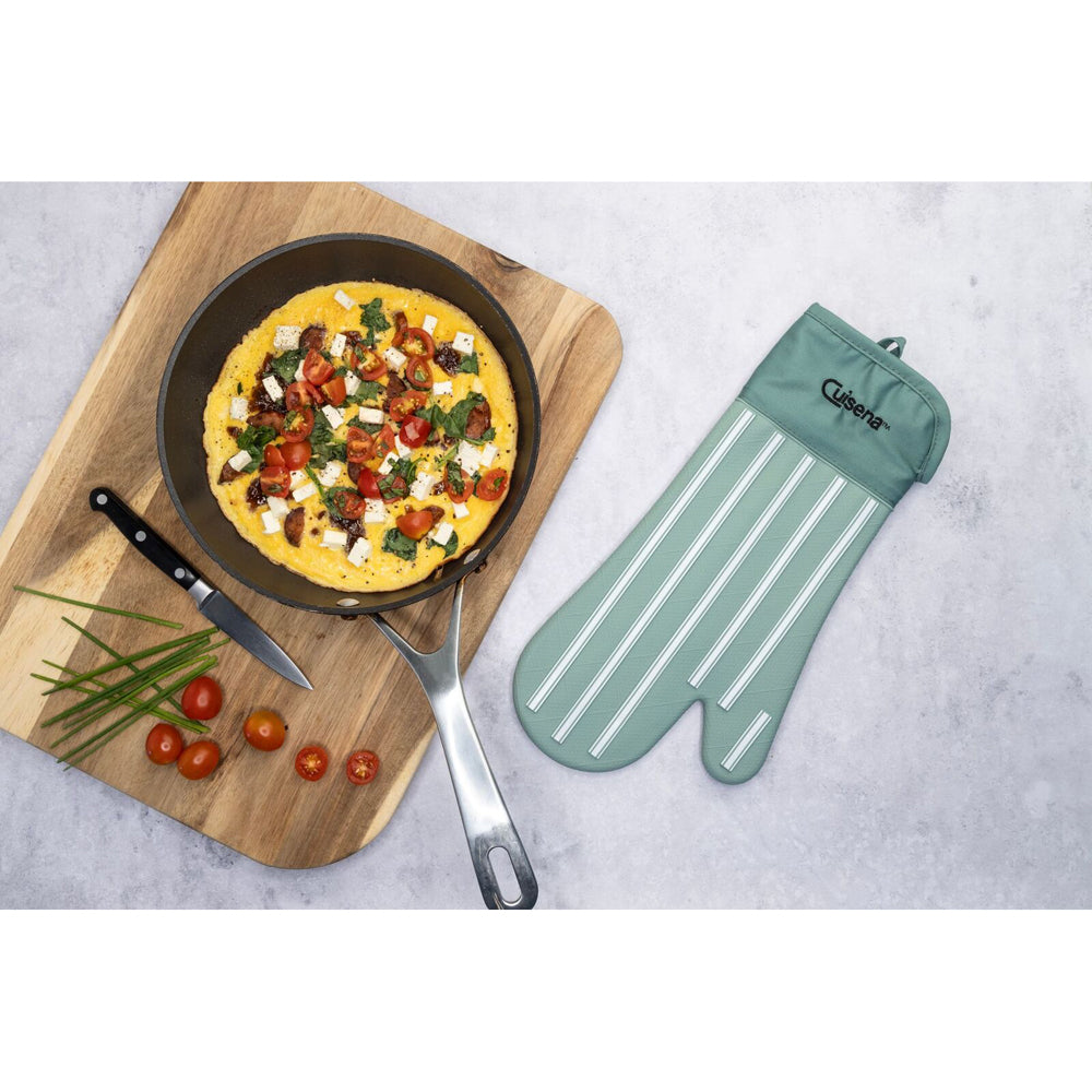 Cuisena Silicone & Fabric Oven Glove Stripe - Green