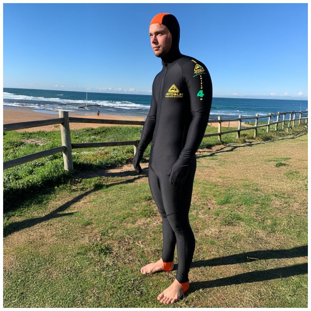 Adrenaline BodyShield Microfibre Hooded Reversible Dive Suit Black — image 2