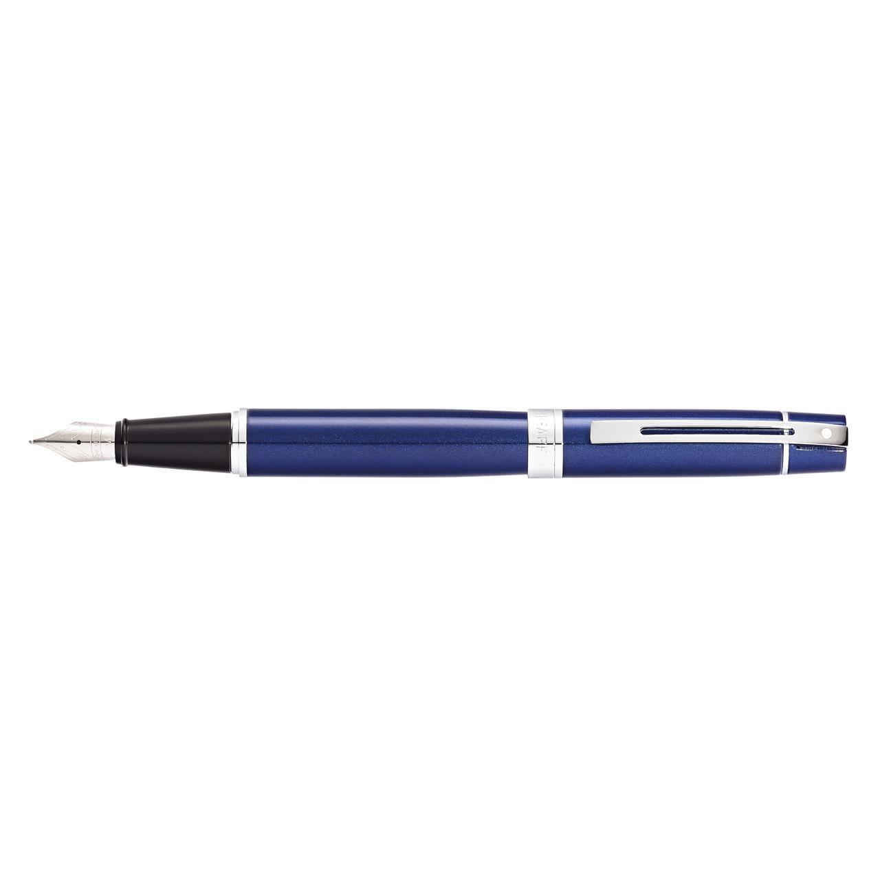 117882-sheaffer-300-trim-fountain-pen-medium-nib-lacquer-chrome-blue