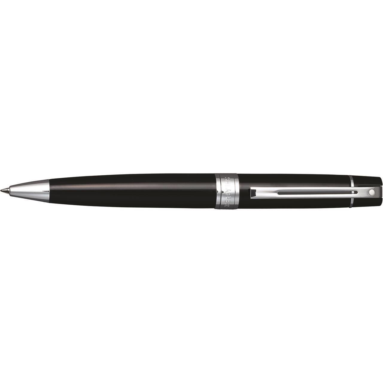 110475-sheaffer-300-glossy-ball-point-pen-black-chrome-trim
