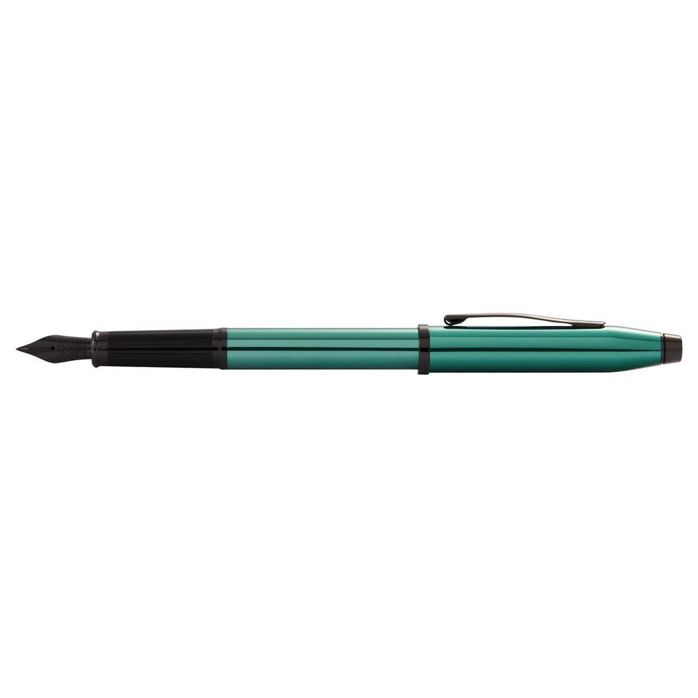 120432-cross-century-ii-fountain-pen-fine-nib-translucent-green-lacquer-black