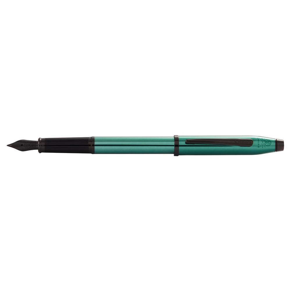 120432-cross-century-ii-fountain-pen-fine-nib-translucent-green-lacquer-black