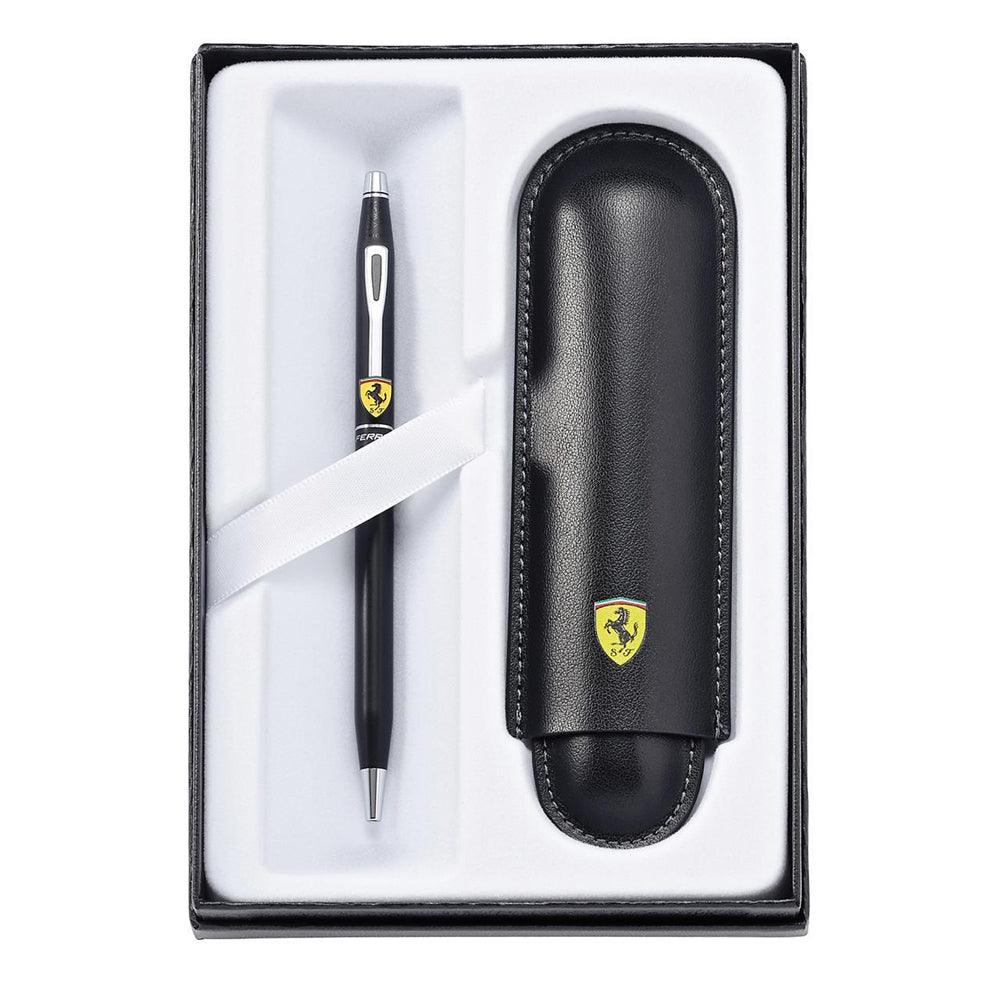 117825-2pc-cross-ferrari-century-ball-point-pen-w-pouch-matte-black-lacquer