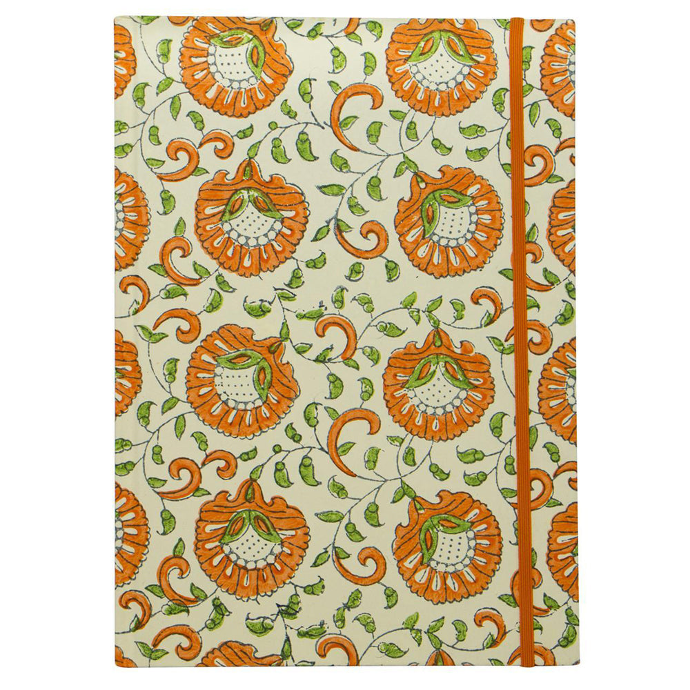109147-lantern-studios-a4-journal-notebook-hardcover-stationery-indian-orange-flower