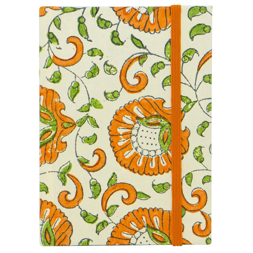 109173-lantern-studios-a6-journal-notebook-hardcover-stationery-indian-orange-flower