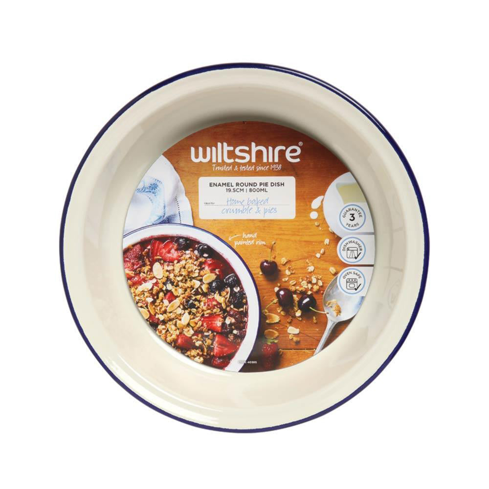 40385-wiltshire-porcelain-enamel-round-pie-dish-19-5cm-blue