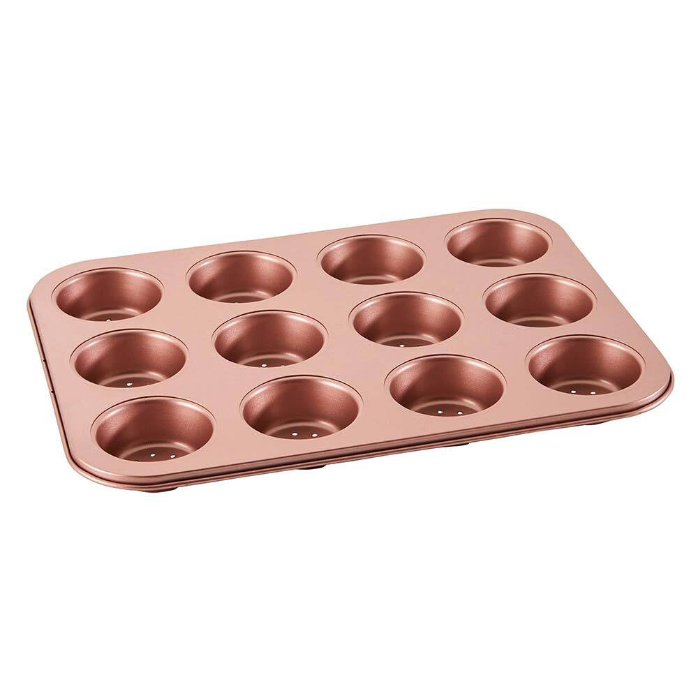 40718-wiltshire-rose-gold-12-cup-non-stick-perforated-quiche-pan-baking-tray