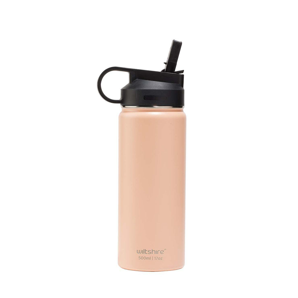 48178-wiltshire-insulated-wide-stainless-steel-drinking-water-bottle-peach-500ml