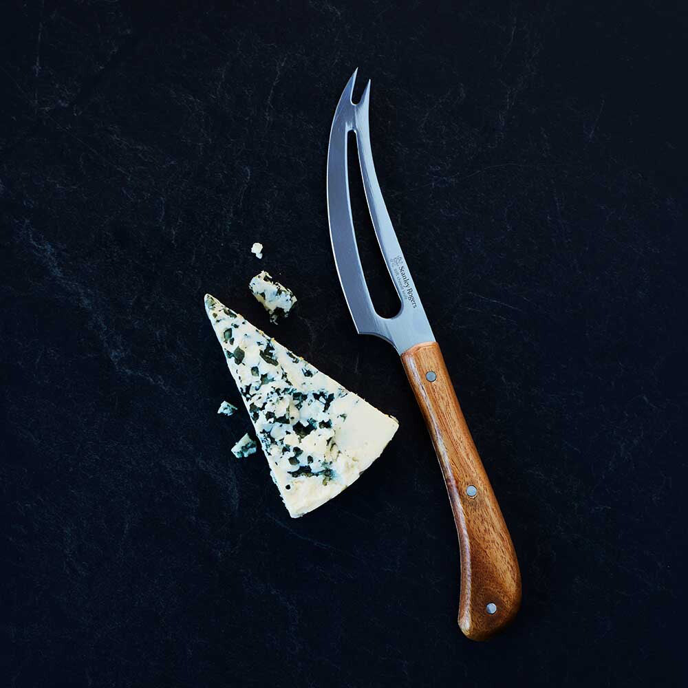 50763-stanley-rogers-pistol-grip-slotted-soft-cheese-knife-acacia