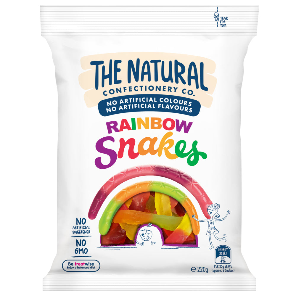 4303951-18pc-the-natural-confectionery-co-rainbow-snakes-220g