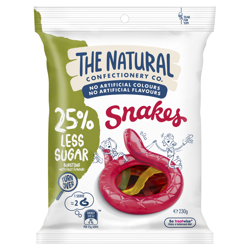 4303981-16pc-the-natural-confectionery-co-snakes-reduced-sugar-230g