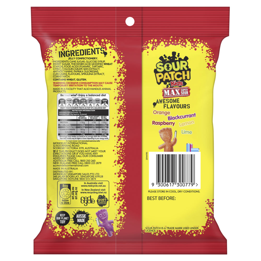 4303680-20pc-sour-patch-max-190g-sweets-jelly-lollies-confectionery