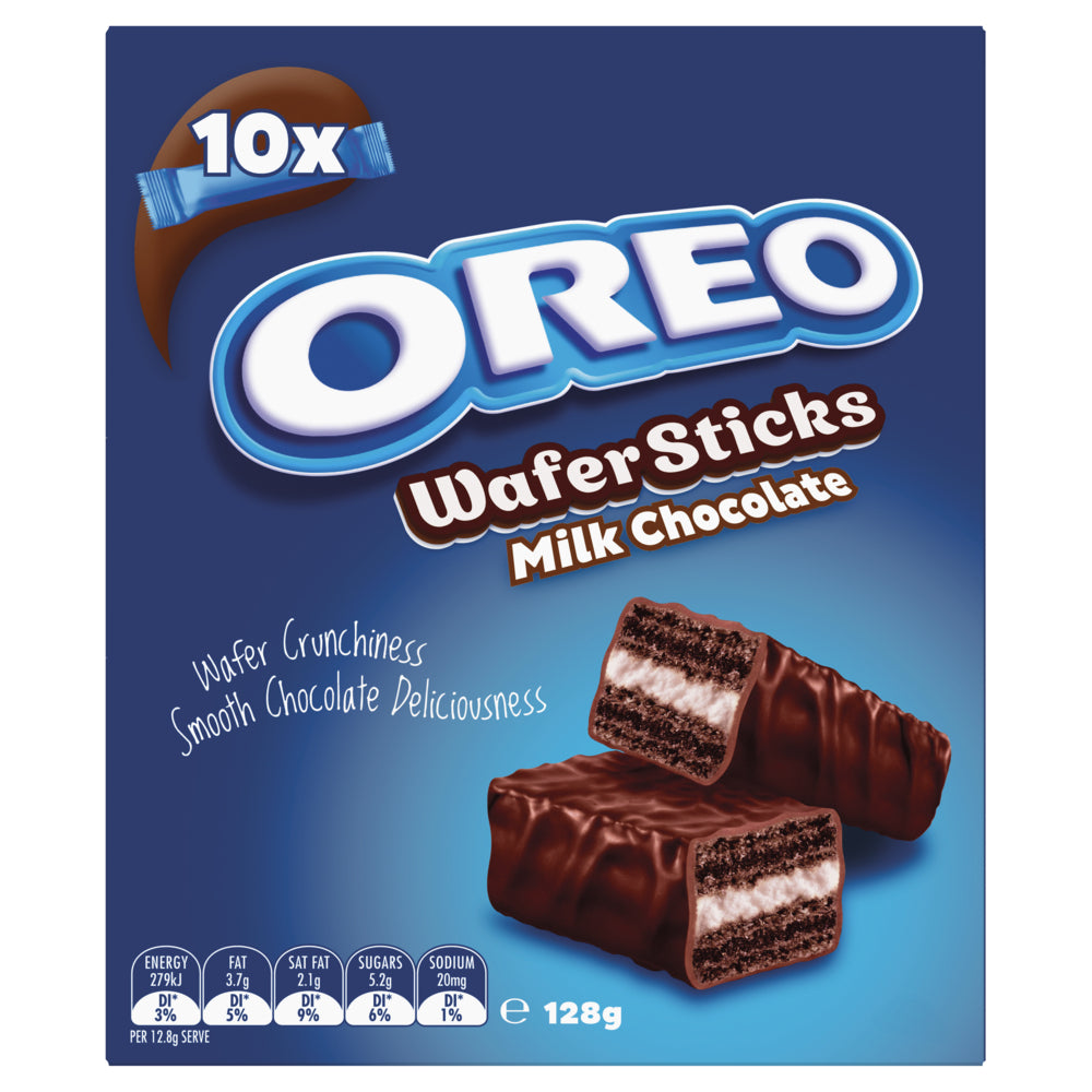 9pc Oreo Wafer Sticks Milk Chocolate 128g Biscuits